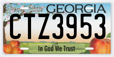 GA license plate CTZ3953
