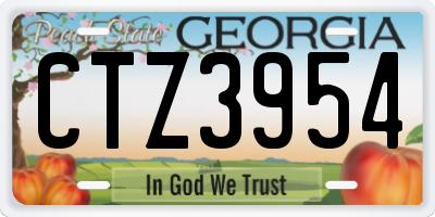 GA license plate CTZ3954