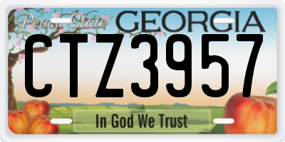 GA license plate CTZ3957