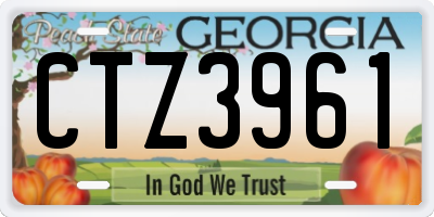 GA license plate CTZ3961