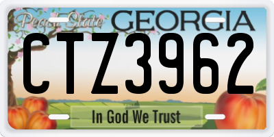 GA license plate CTZ3962