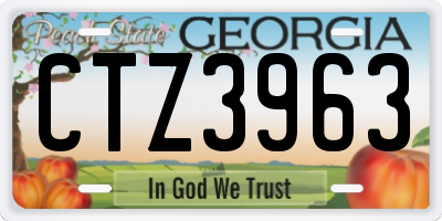 GA license plate CTZ3963