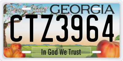 GA license plate CTZ3964