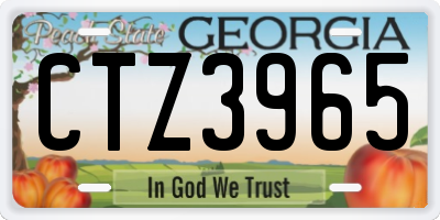 GA license plate CTZ3965