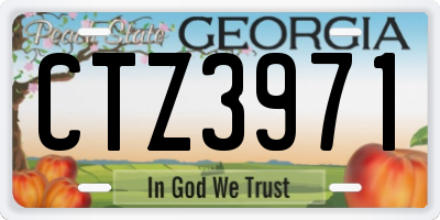 GA license plate CTZ3971