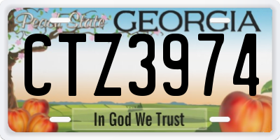 GA license plate CTZ3974