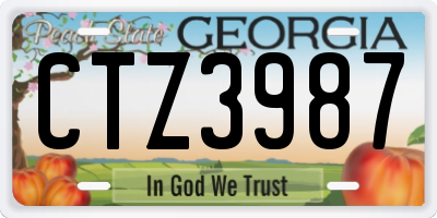 GA license plate CTZ3987