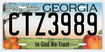 GA license plate CTZ3989