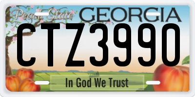 GA license plate CTZ3990