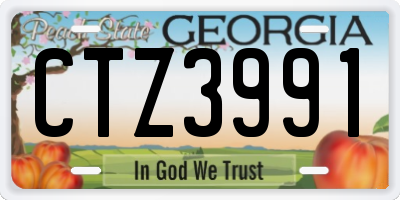 GA license plate CTZ3991
