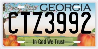 GA license plate CTZ3992
