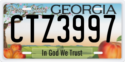 GA license plate CTZ3997