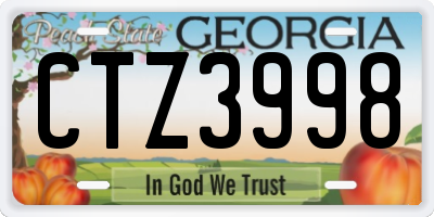 GA license plate CTZ3998