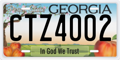 GA license plate CTZ4002