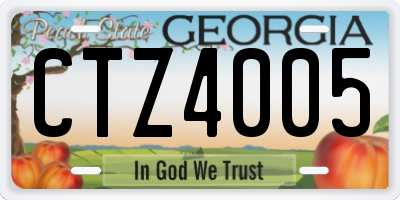 GA license plate CTZ4005
