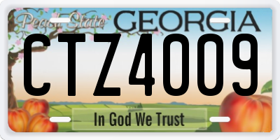 GA license plate CTZ4009