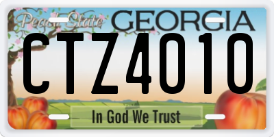 GA license plate CTZ4010