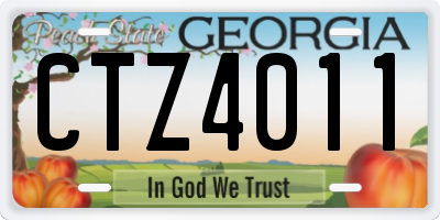 GA license plate CTZ4011
