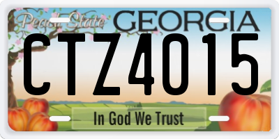 GA license plate CTZ4015