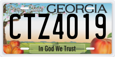 GA license plate CTZ4019
