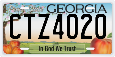 GA license plate CTZ4020
