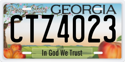 GA license plate CTZ4023