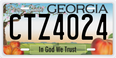 GA license plate CTZ4024