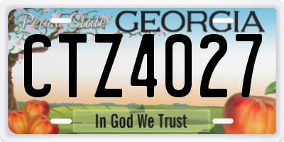 GA license plate CTZ4027