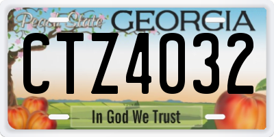 GA license plate CTZ4032