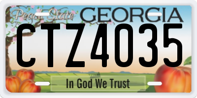 GA license plate CTZ4035