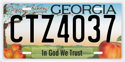 GA license plate CTZ4037