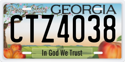 GA license plate CTZ4038