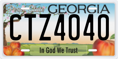 GA license plate CTZ4040