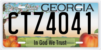 GA license plate CTZ4041