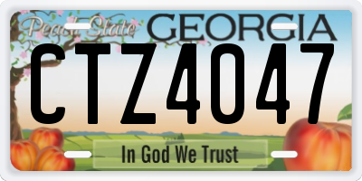 GA license plate CTZ4047