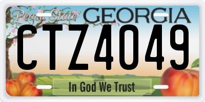GA license plate CTZ4049