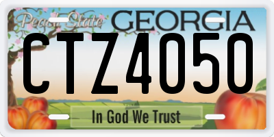 GA license plate CTZ4050