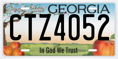 GA license plate CTZ4052
