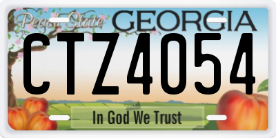 GA license plate CTZ4054