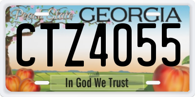 GA license plate CTZ4055