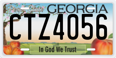 GA license plate CTZ4056