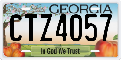 GA license plate CTZ4057
