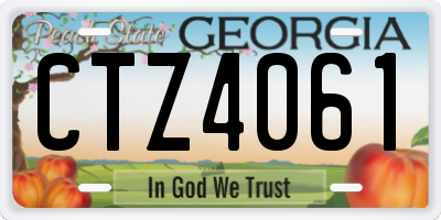 GA license plate CTZ4061