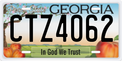GA license plate CTZ4062
