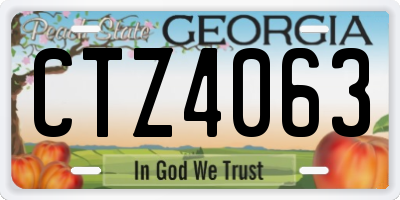 GA license plate CTZ4063