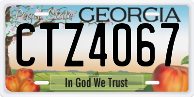 GA license plate CTZ4067
