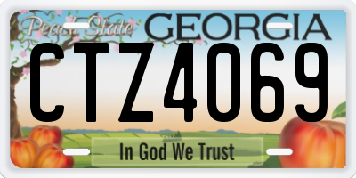 GA license plate CTZ4069
