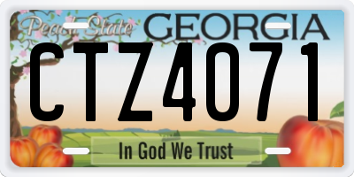 GA license plate CTZ4071