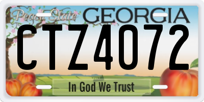 GA license plate CTZ4072