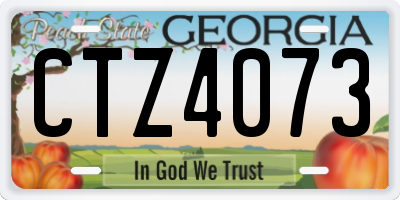 GA license plate CTZ4073